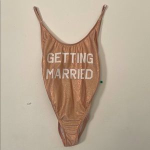 Sparkly Getting Married One Piece Swim Suit